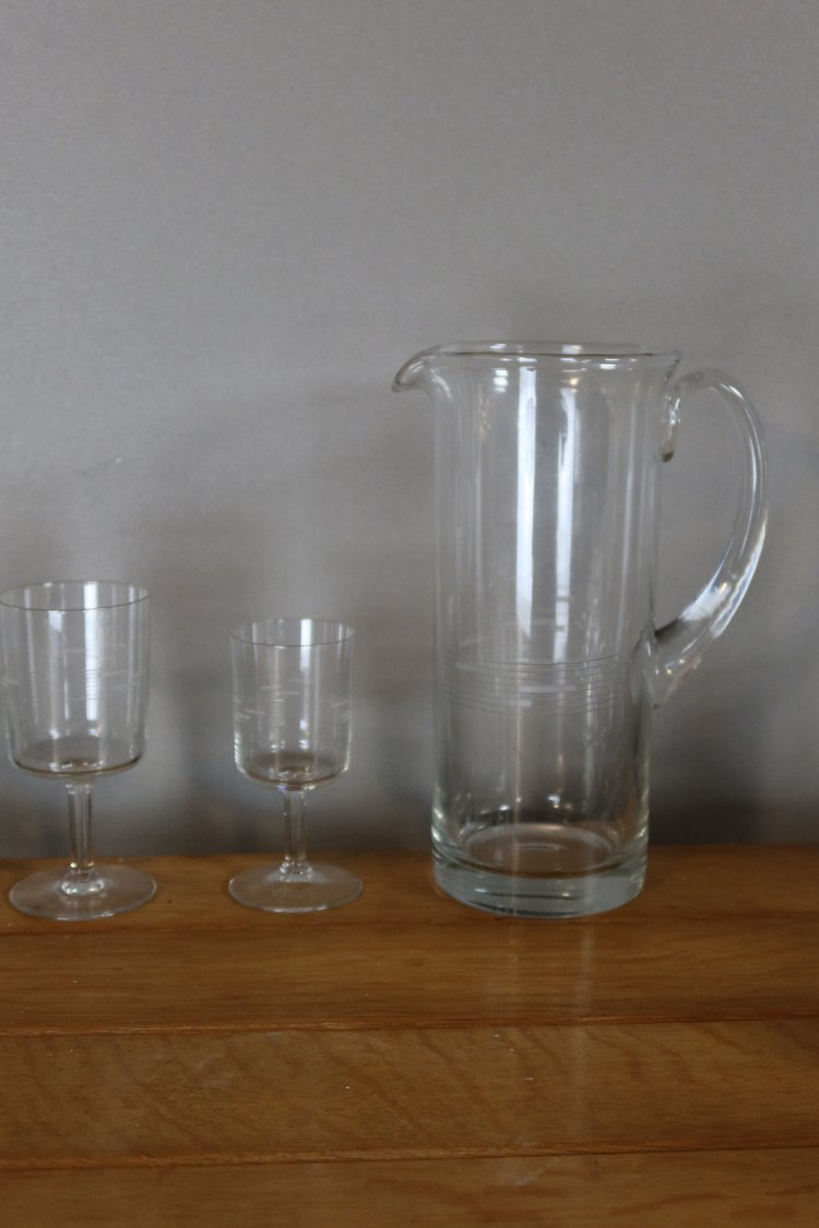 Art Deco glassware set 50 pieces
