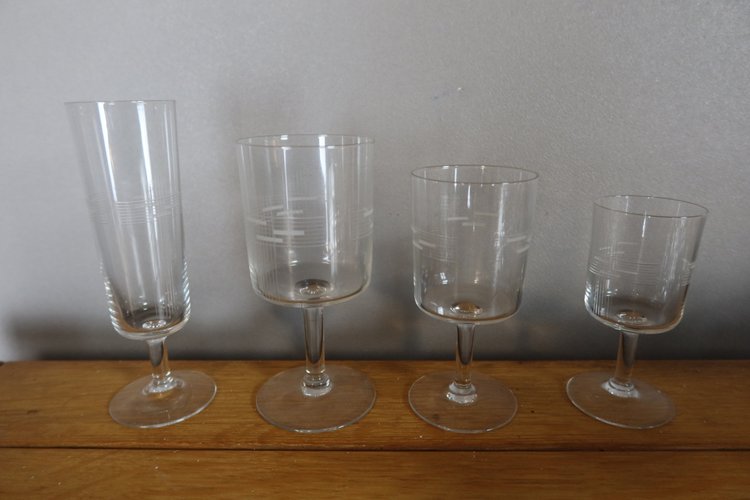 Art Deco glassware set 50 pieces