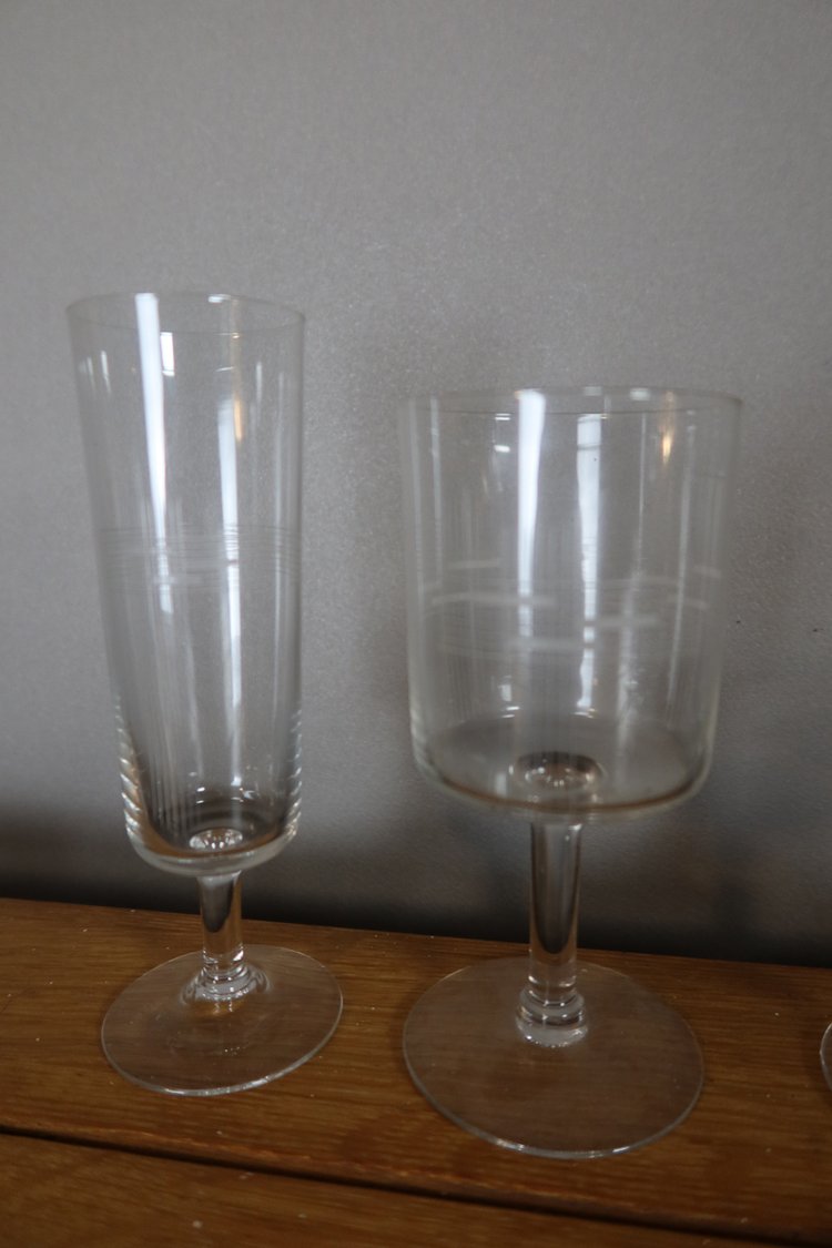 Art Deco glassware set 50 pieces