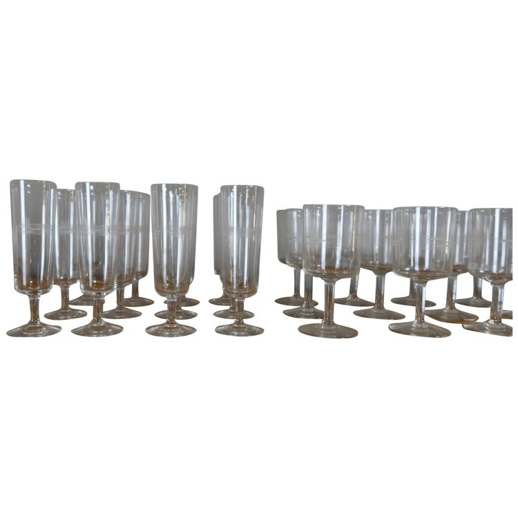 Art Deco glassware set 50 pieces