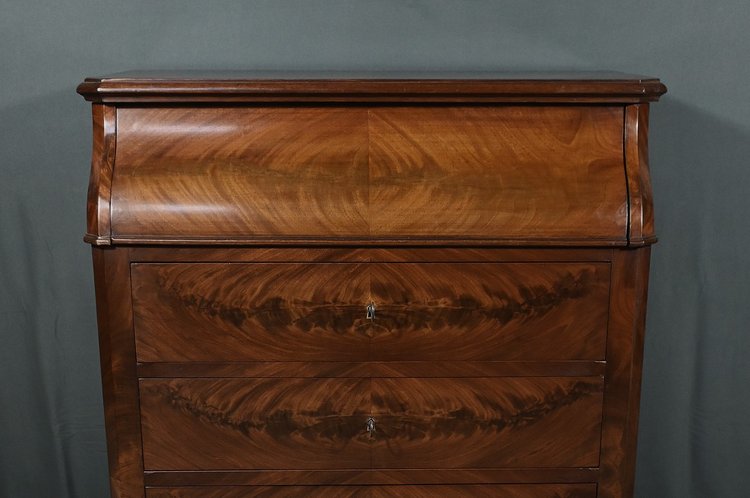 Commode de Toilette en placage de Ronce d’Acajou, Style Louis-Philippe – Fin XIXe