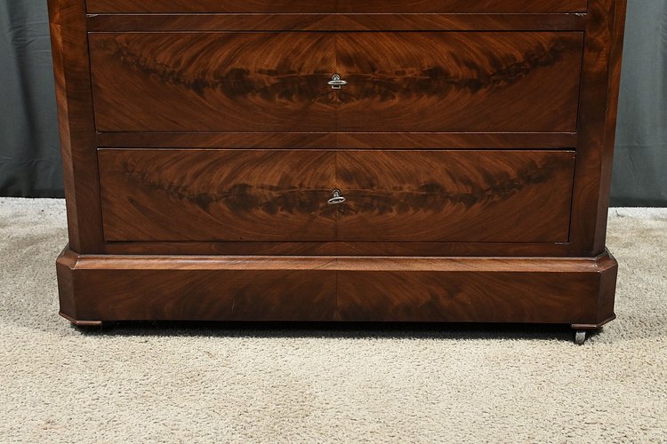 Commode de Toilette en placage de Ronce d’Acajou, Style Louis-Philippe – Fin XIXe