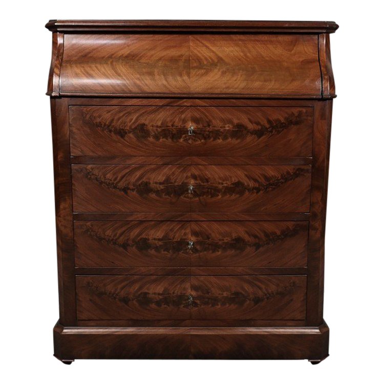 Commode de Toilette en placage de Ronce d’Acajou, Style Louis-Philippe – Fin XIXe