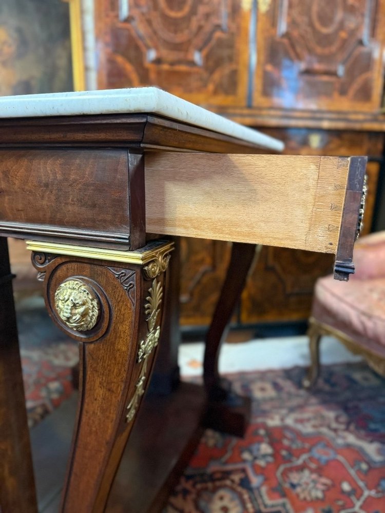 CONSOLLE IN MOGANO D'EPOCA IMPERO