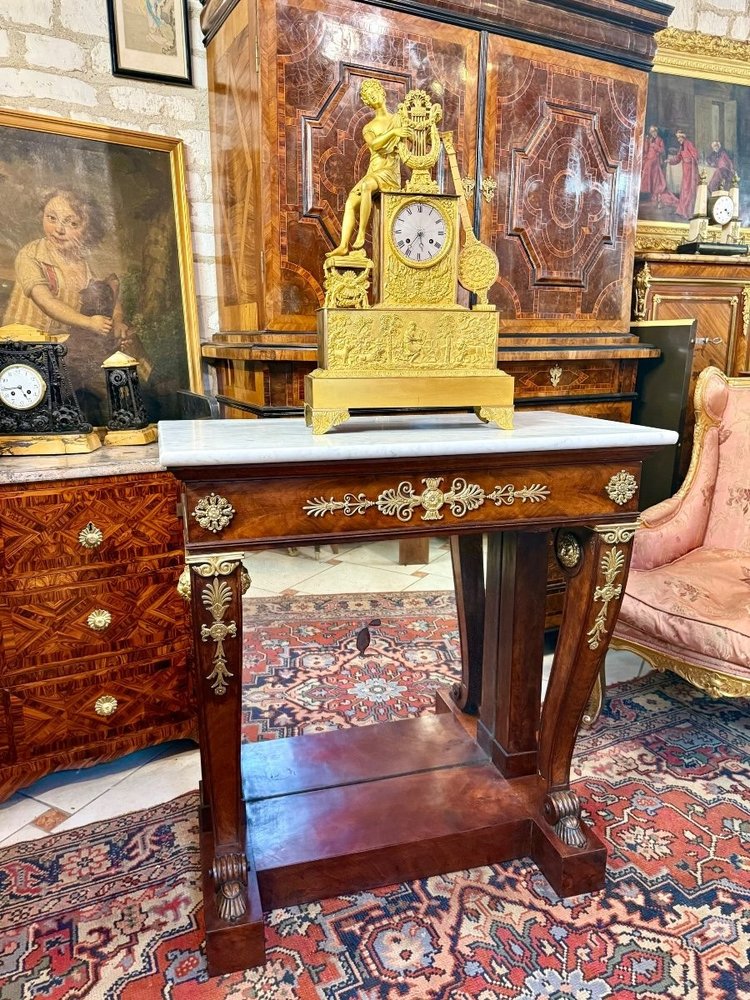 CONSOLLE IN MOGANO D'EPOCA IMPERO