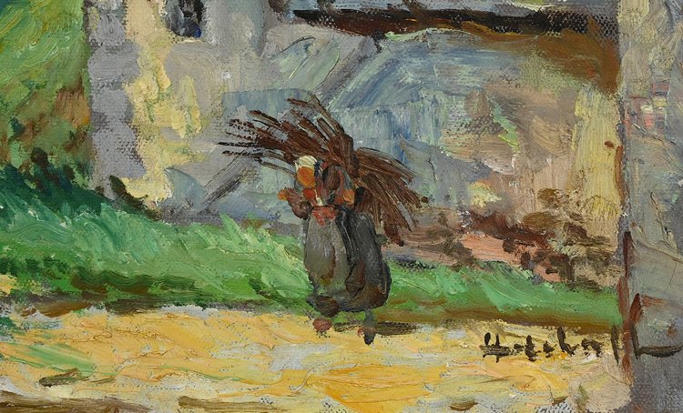 Oil on canvas "Le Clocher" - Late 19th century