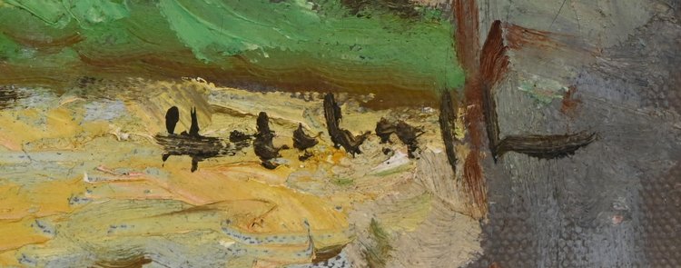 Oil on canvas "Le Clocher" - Late 19th century
