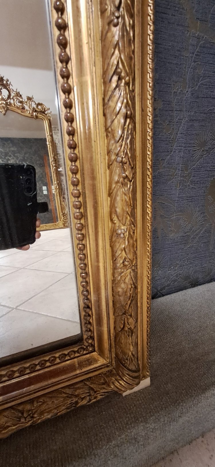 Miroir époque XIX  120 x 128