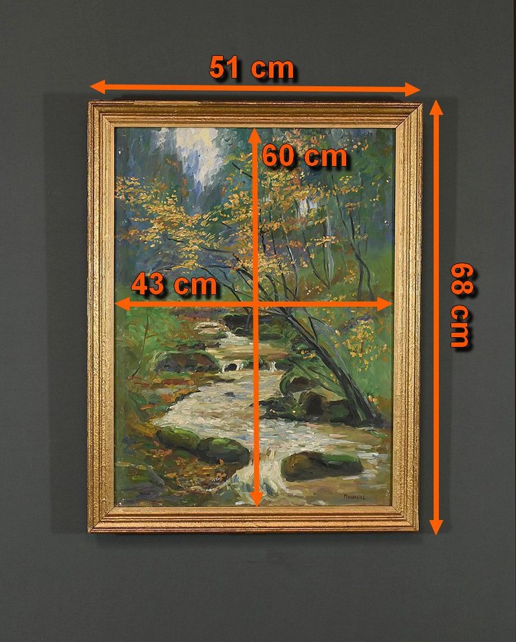 Öl auf Leinwand "Bach im Wald" signiert A. Markowicz - Anfang 20.