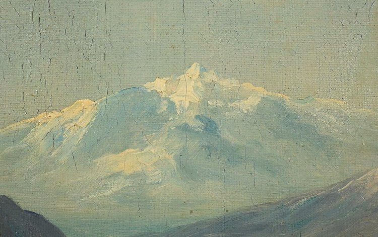 Oil on canvas "Paysage de Montagne" signed C. Lion - Late 19th century
