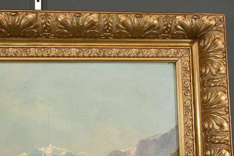 Oil on canvas "Paysage de Montagne" signed C. Lion - Late 19th century