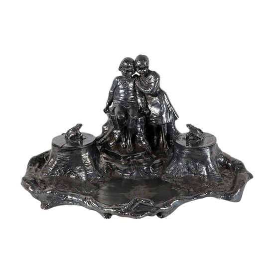  Tintenfass aus Zinn, Jugendstil – um 1900