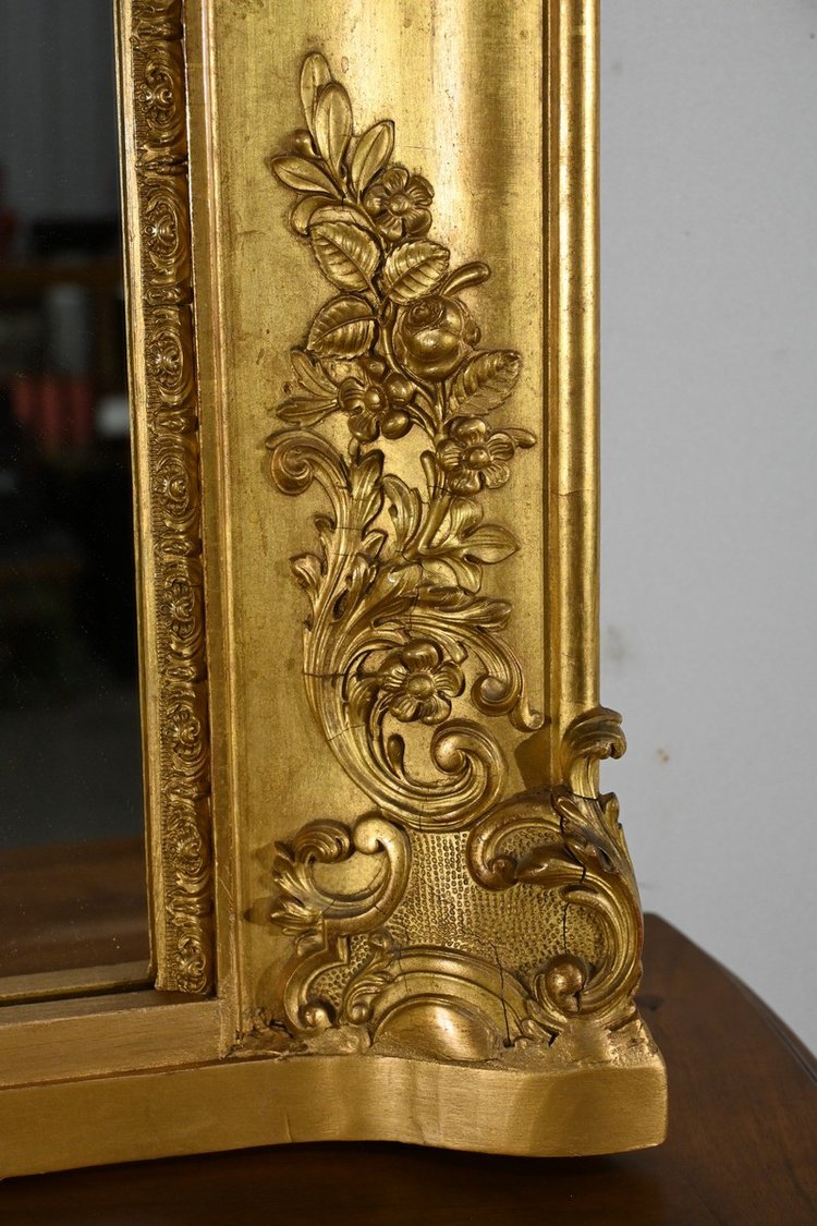 Important Miroir Doré à la Feuille, style Louis XIV – Milieu XIXe