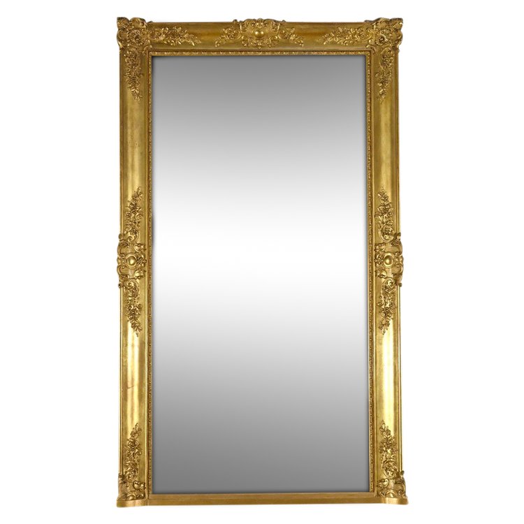 Important Miroir Doré à la Feuille, style Louis XIV – Milieu XIXe