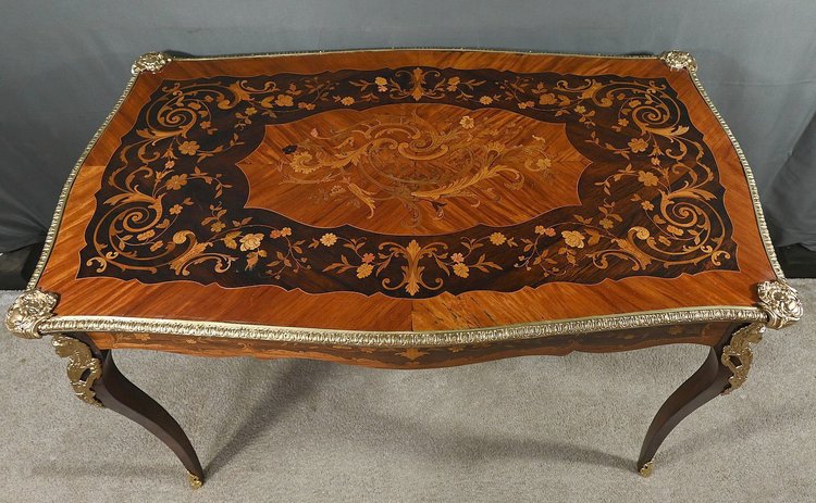 Table Bureau en Palissandre et Marqueteries, époque Napoléon III – 2ème partie XIXe