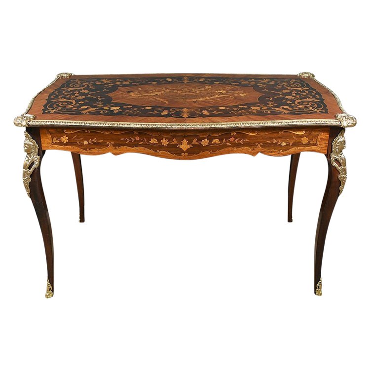 Table Bureau en Palissandre et Marqueteries, époque Napoléon III – 2ème partie XIXe