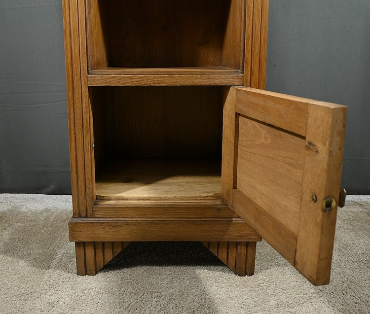 Tavolino in rovere e marmo, Art Déco - 1930
