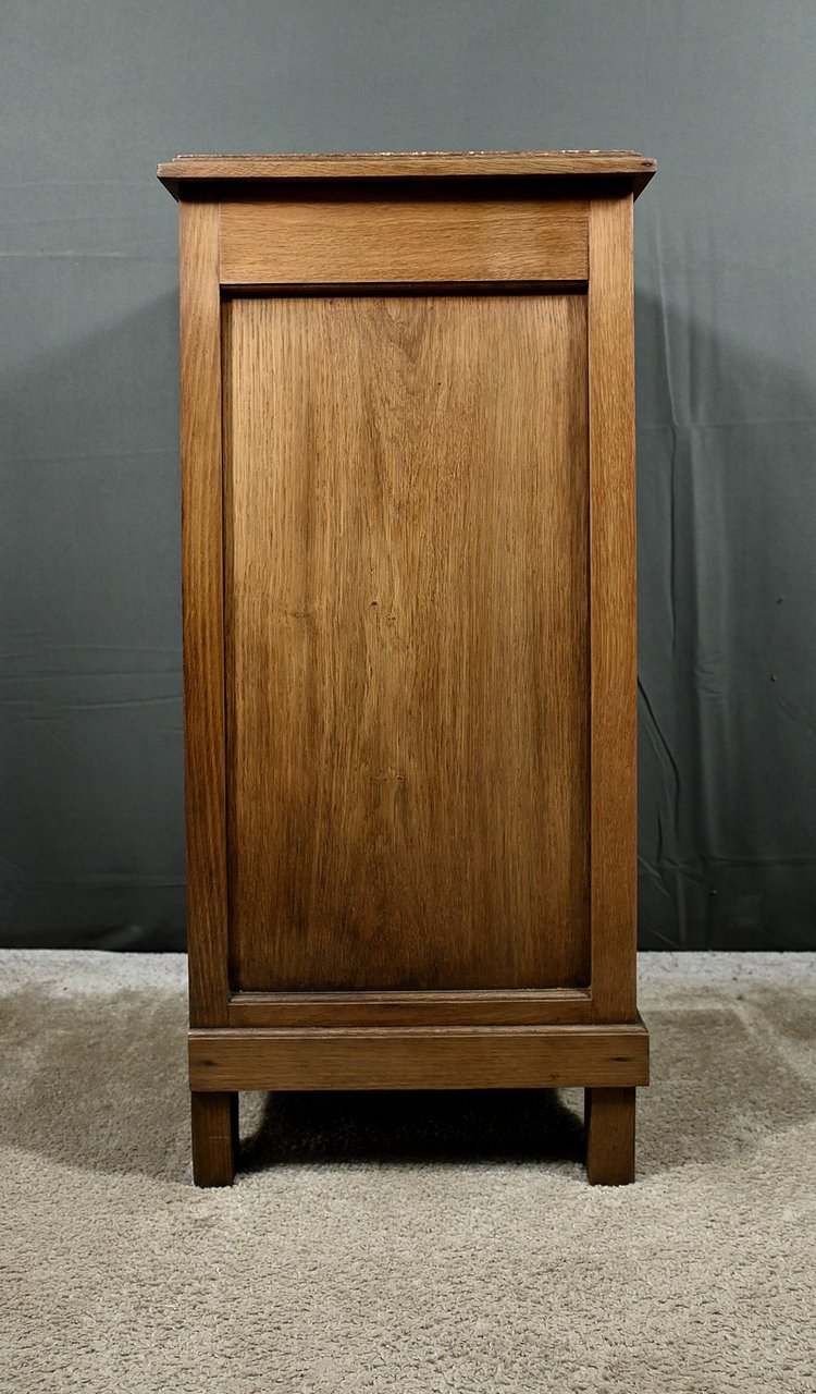 Tavolino in rovere e marmo, Art Déco - 1930