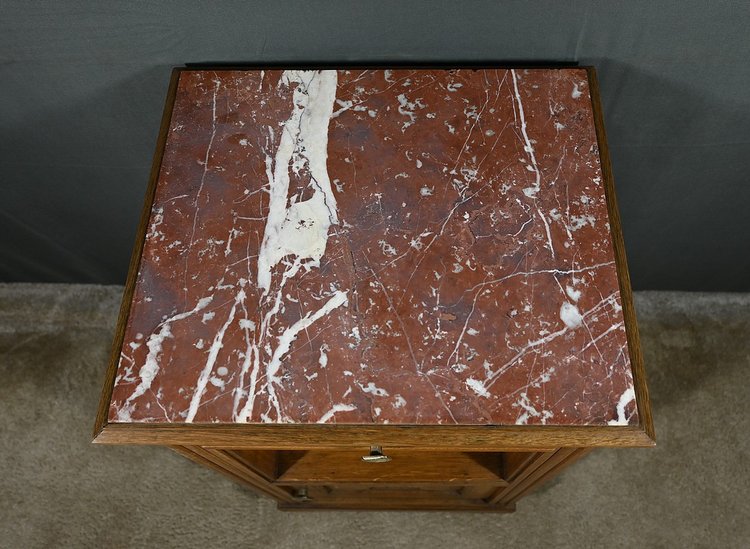 Tavolino in rovere e marmo, Art Déco - 1930