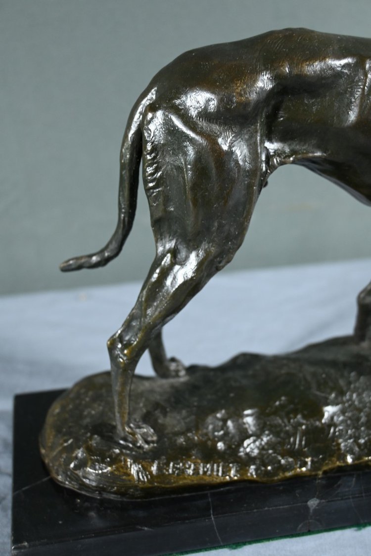 Bronze "Der Windhund", signiert E.Frémiet - Ende 19.