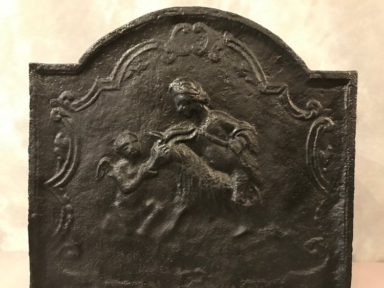 Beautiful cast iron fireback from the 18th century