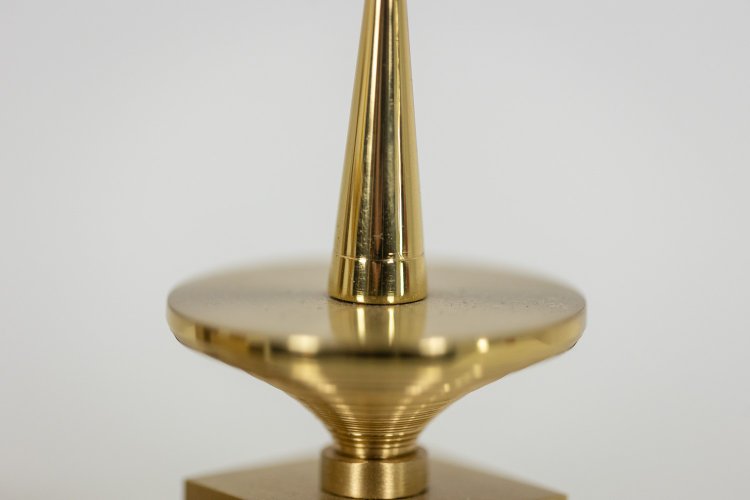 Set of 3 gilt brass candlesticks. Contemporary work.  LS5958172T