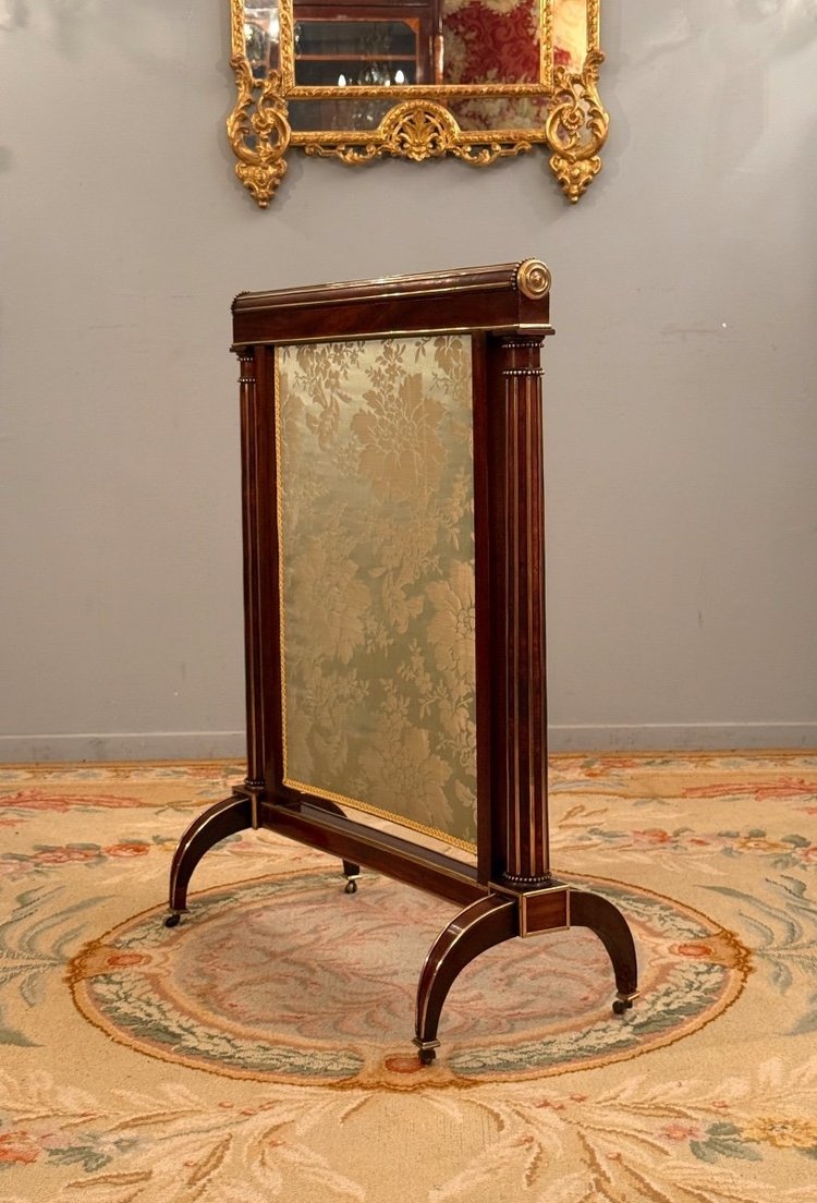 Kaminschirm aus Mahagoni Louis XVI, um 1780