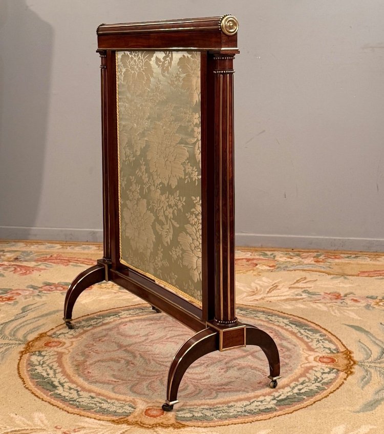 Kaminschirm aus Mahagoni Louis XVI, um 1780