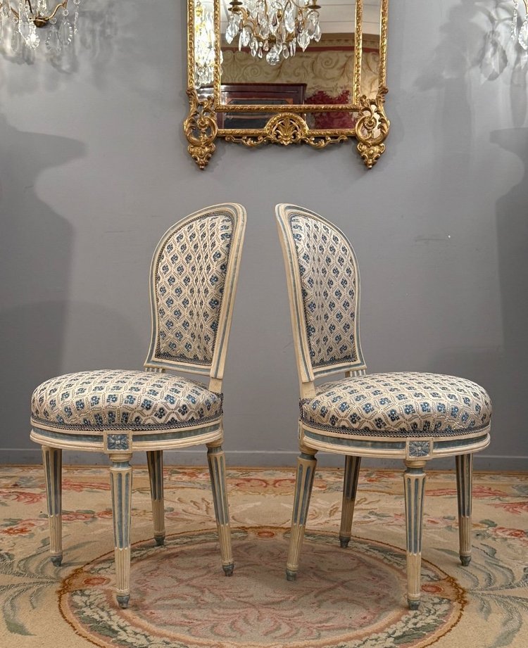 Georges Jacob, Pair Of Louis XVI Period Stamped Chairs (1739-1814)