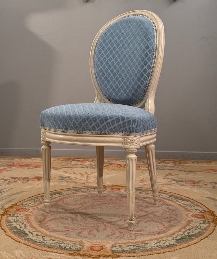 Claude Chevigny, Sedia cabriolet con timbro del periodo Luigi XVI Circa 1780