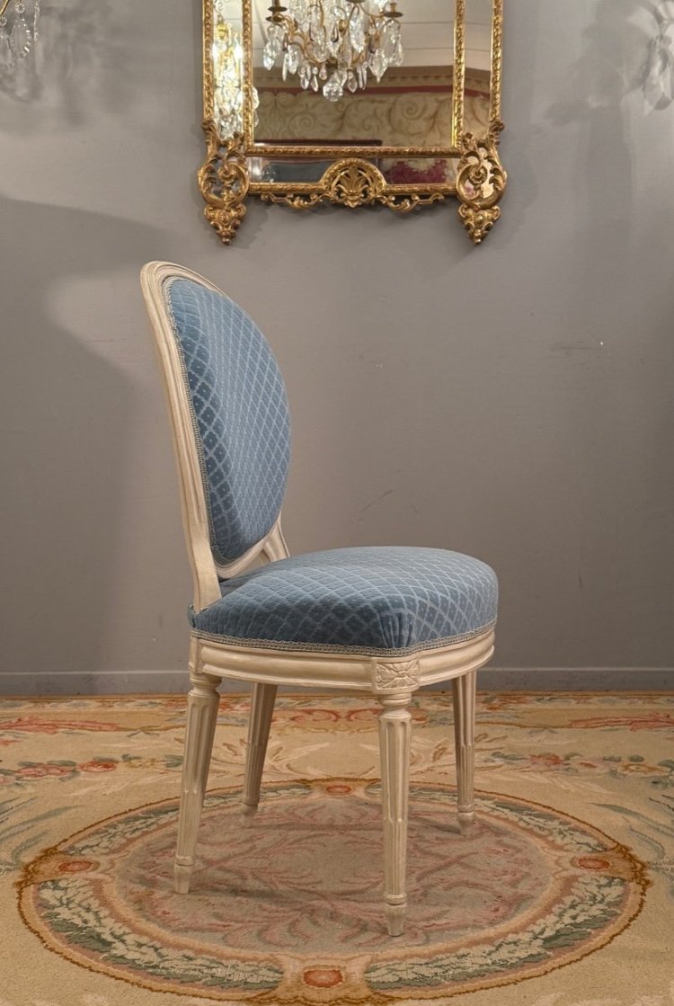 Claude Chevigny, Sedia cabriolet con timbro del periodo Luigi XVI Circa 1780