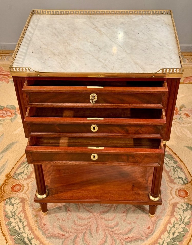 Pierre Garnier, Salontisch aus Mahagoni, gestempelt, Louis XVI, um 1780