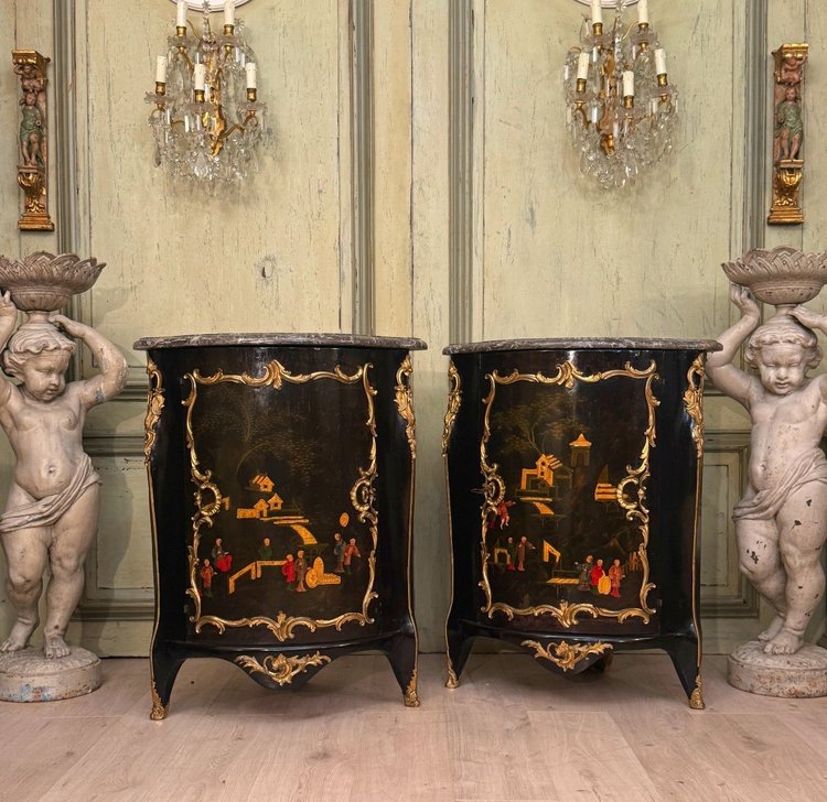 Coppia di cornici in lacca cinese di epoca Luigi XV, circa 1750