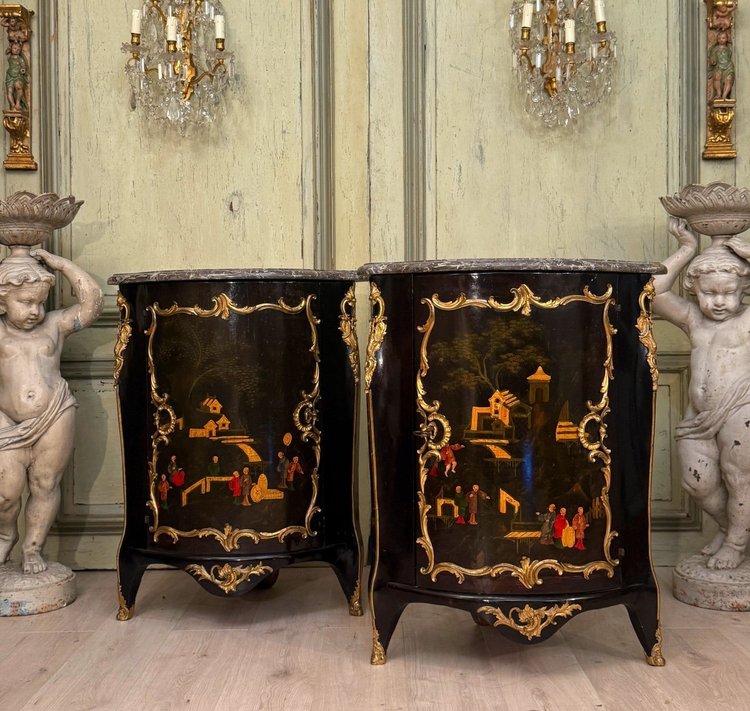 Coppia di cornici in lacca cinese di epoca Luigi XV, circa 1750