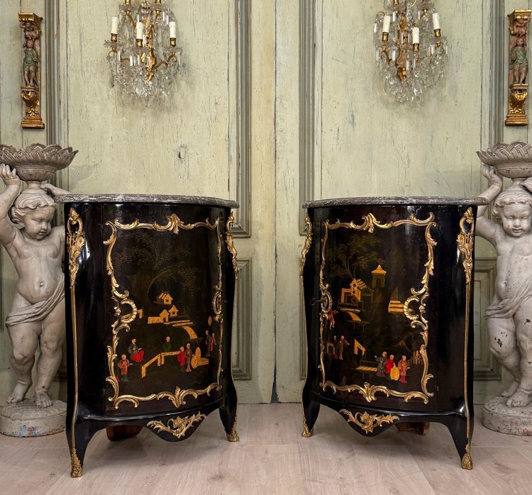 Coppia di cornici in lacca cinese di epoca Luigi XV, circa 1750