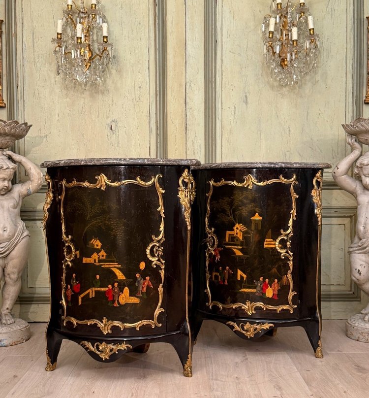 Coppia di cornici in lacca cinese di epoca Luigi XV, circa 1750