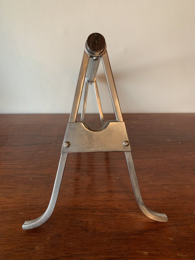 Rosewood and chrome bottle-holder by Jacques Adnet 20th century