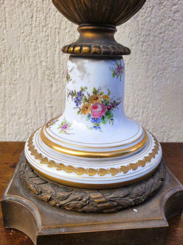 Große Drehbare Vase Aus Porzellan Und Bronze, Sèvres, 19. Jahrhundert