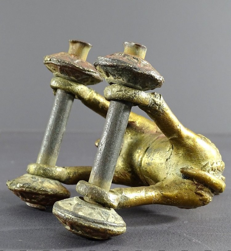 Inde, Début Du XXème Siècle, Jouet En Bronze Cornac Juché Sur Un éléphant. 