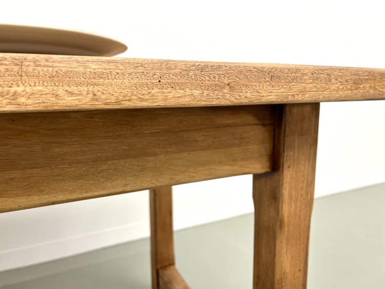 Small antique farm table with square legs, circa 1970