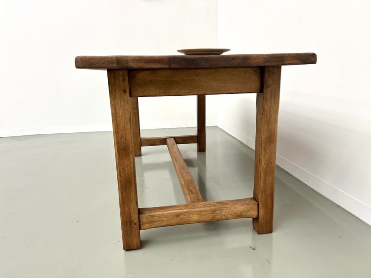 Small antique farm table with square legs, circa 1970