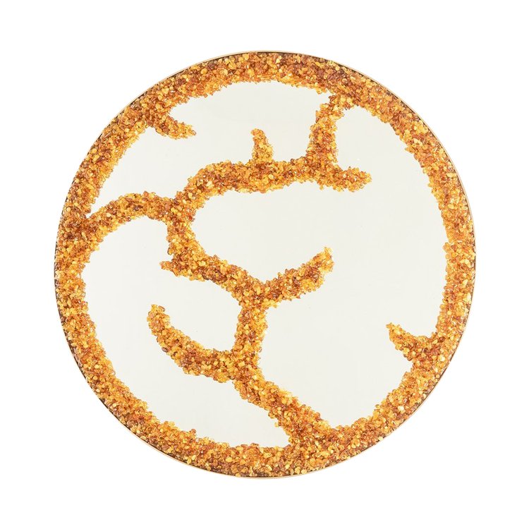 Miroir en pierres semi-précieuses de forme circulaire. Travail d’artisan d’art.LS59982807H