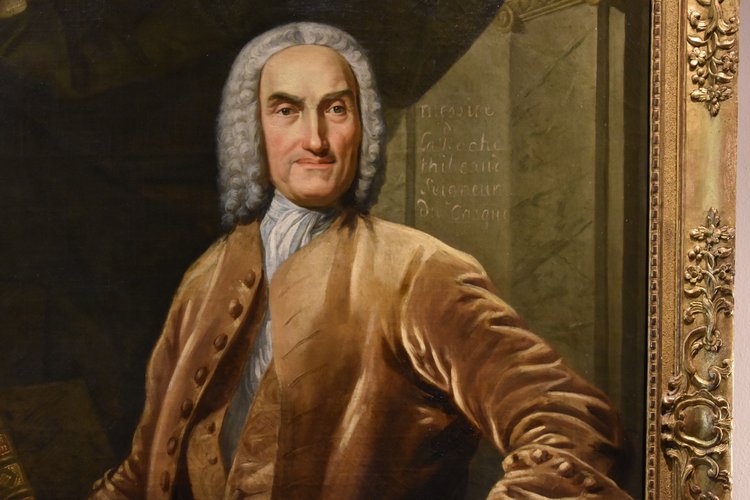 Thomas Hudson (Devon 1701 - London 1799), Porträt eines Notabels in seinem Arbeitszimmer