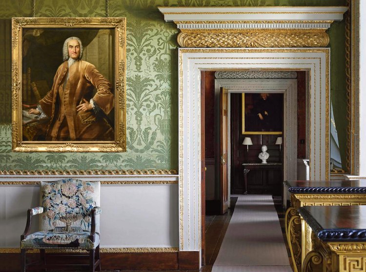 Thomas Hudson (Devon 1701 - London 1799), Porträt eines Notabels in seinem Arbeitszimmer