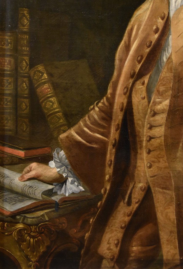 Thomas Hudson (Devon 1701 - London 1799), Porträt eines Notabels in seinem Arbeitszimmer