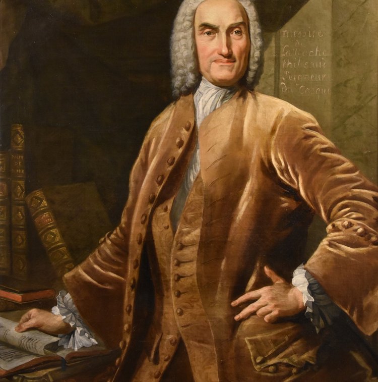 Thomas Hudson (Devon 1701 - London 1799), Porträt eines Notabels in seinem Arbeitszimmer
