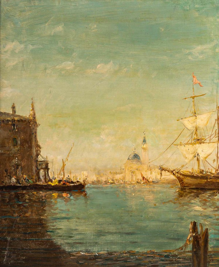 Vue de La Santa Maria della Salute huile sur toile vers 1890