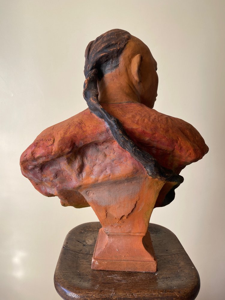 « Le Chinois ». Terre cuite XXème d’après J.B. Carpeaux.