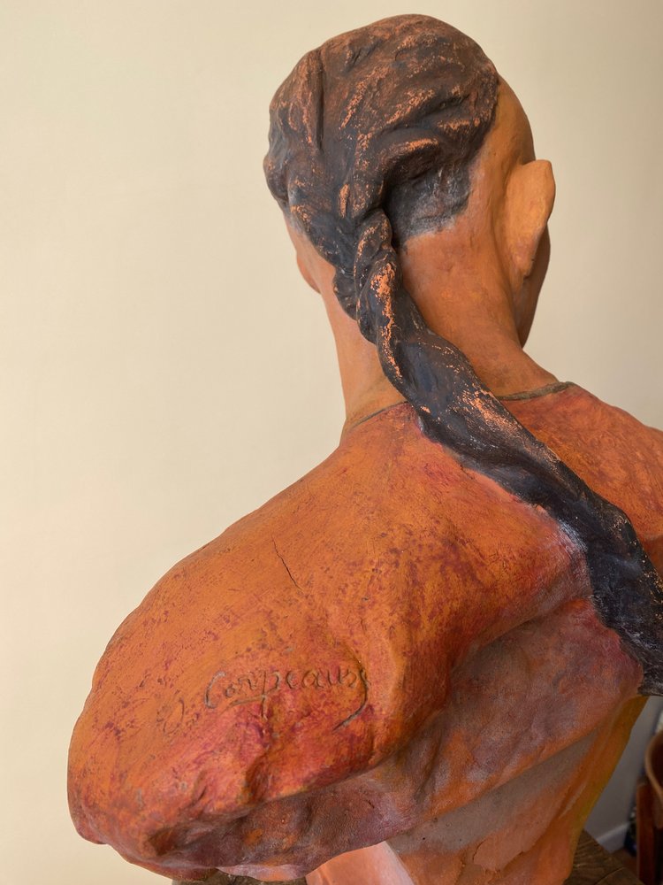 « Le Chinois ». Terre cuite XXème d’après J.B. Carpeaux.