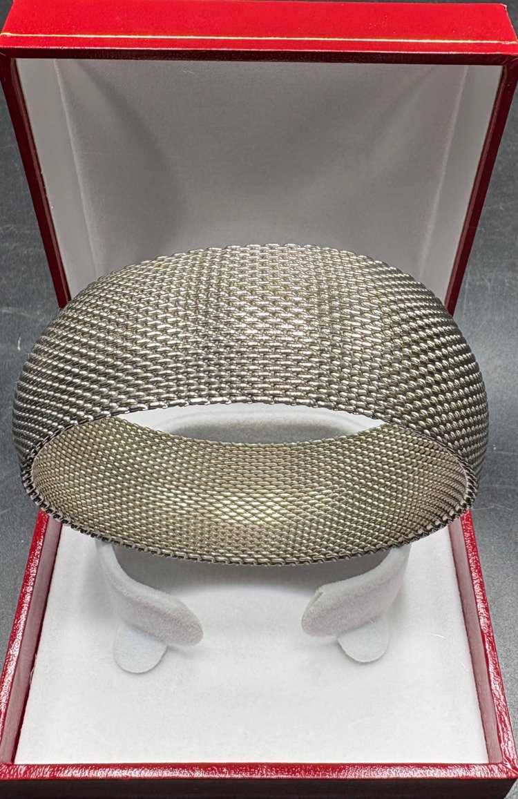 BRACCIALETTO EUROPEO ANNI '80 IN ARGENTO INTRECCIATO